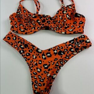 Blackbough Orange Leopard Bikini